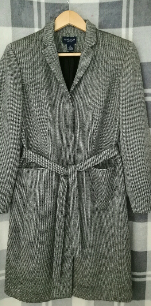 Ann Taylor Black and White Trench Coat